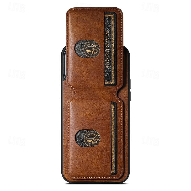 Custodia per telefono per iPhone 16 iPhone 15 Pro Max Plus iPhone 14 13 12 11 Pro Max Plus Cover posteriore con supporto Porta carte magnetico Retro TPU PC Pelle PU del 2025 a $20.99 –P2