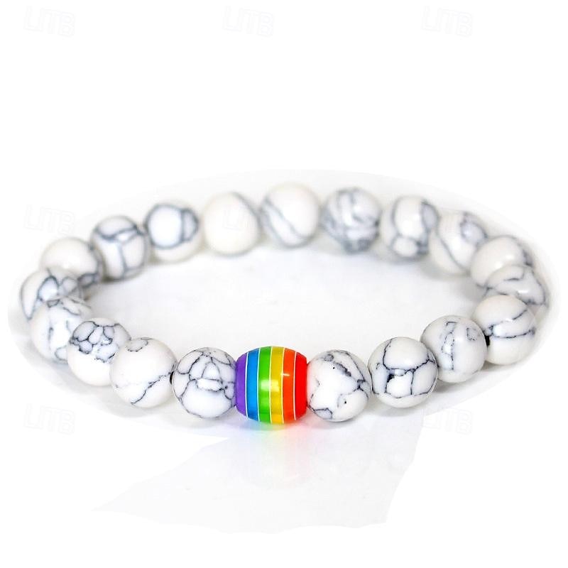pulseira de arco-íris do orgulho pulseira gay pulseira de contas de pedra vulcão de 2025 por $17.99 –P5