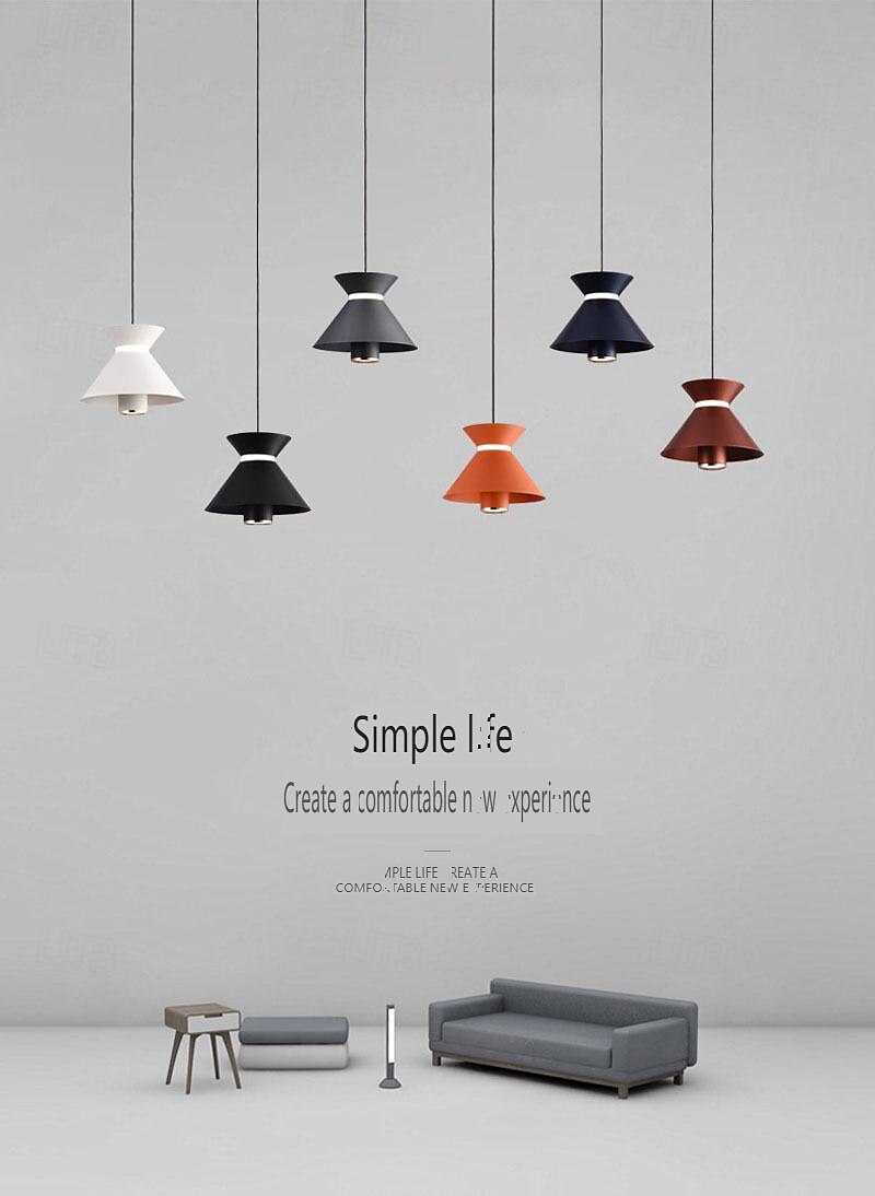 led pendellampe kjøkkenøy pendellampe 1-lys 15 cm enkelt design metallmalte overflater moderne nordisk stil soverom spisestue 110-240v 2025 - $168.99 –P4