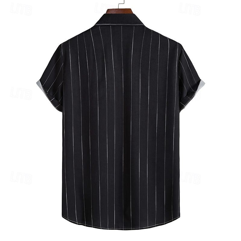 Homme Chemise Chemise d'été Chemise Décontractée Chemise de Plage Chemise Boutonnée Chemises à rayures Noir Blanche Vert Manche Courte Rayures Col Rabattu Vêtements de rue Vacances Vêtement Tenue de 2026 ? $23.99 –P13