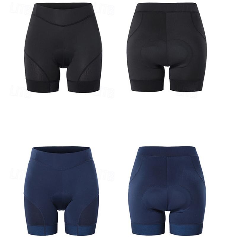 2026年 Arsuxeo 女性用 純色 バイクショーツ パッド入りサイクリングショーツ バイク ショートパンツ パッド入りショーツ スリムフィット スポーツ 速乾性 高弾性 快適 高通気性 ブラック ダークブルー 衣類 サイクルウェア  コレクション – $47.99 –P8