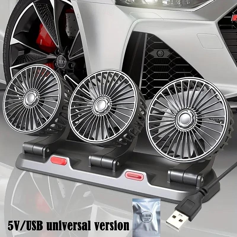 Тройной 12V/24V USB автомобильный вентилятор - мощное охлаждение и циркуляция воздуха для комфорта в автомобиле на длинных поездках 2025 - $35.99 –P7