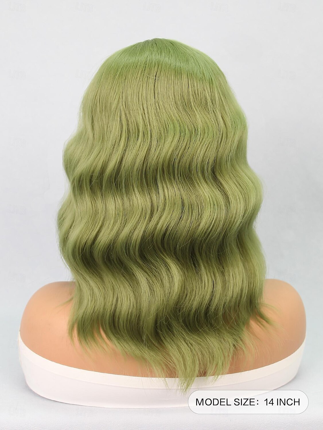 Pruik van synthetisch kant Golvend Stijl 14 inch(es) Groen Middelste stuk T-deel Pruik Dames Pruik Fruit Groen 2025 - $43.99 –P4