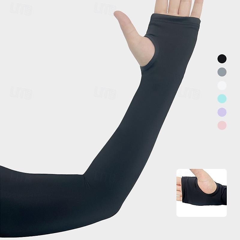 1 par Mangas de ciclismo braço aquecedores Armwarmers Mangas de braço de refrigeração de proteção solar UV Côr Sólida Respirabilidade Esticar Moto Preto Branco Roxo Seda Sintética para Mulheres Adulto de 2025 por $7.99 –P14