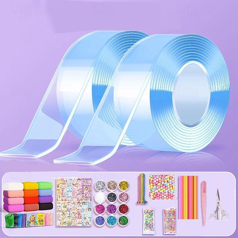 نانو لاصق الضغط تهب فقاعة الضغط لاصق الأرز لزجة لاصق على الوجهين مجموعة شريط نانو DIY 2025 - $31.99 –P17