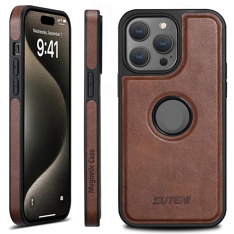 telefon Carcasă Pro iPhone 16 15 14 Pro Max Plus iPhone 13 12 Pro Max Zadní kryt Podpora bezdrátového nabíjení Nárazuvzdorné Retro TPU PU kůže 2025 - $14.99 –P9