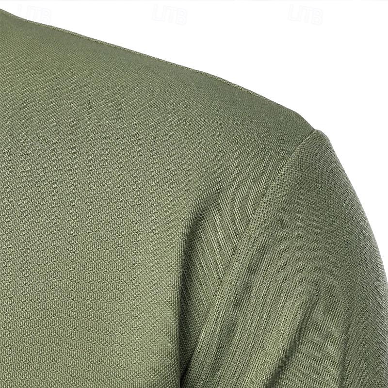 Men's Golf Shirt Golf Polo Work Casual Stand Collar Short Sleeve Basic Modern Color Block Patchwork Button Spring & Summer Regular Fit Wine Pink Navy Blue Green Golf Shirt 2025 - $12.99 –P15