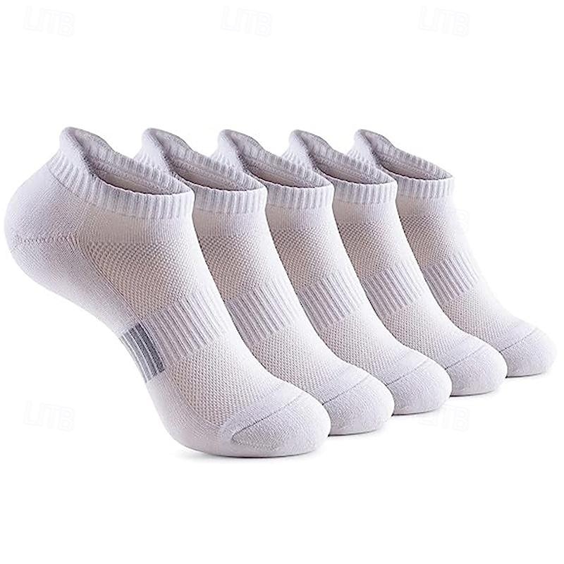 Men's 5 Pack Multi Packs Socks Ankle Socks Low Cut Socks Running Socks Casual Socks Black White Color Plain Sports & Outdoor Daily Vacation Basic Medium Spring Fall Fashion Casual 2025 - $7.99 –P4
