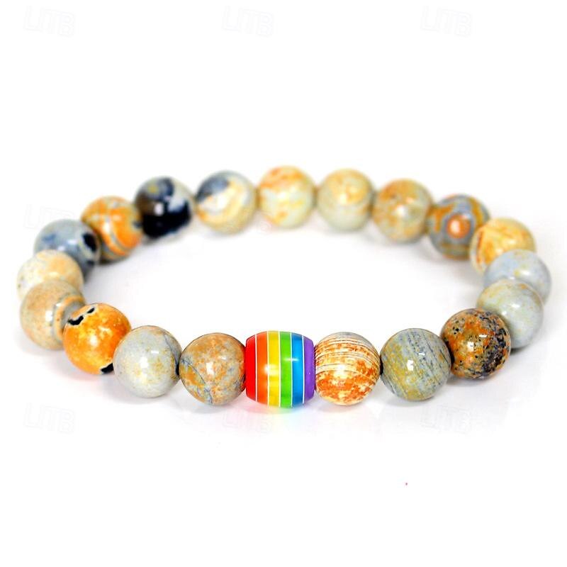 pulseira de arco-íris do orgulho pulseira gay pulseira de contas de pedra vulcão de 2025 por $17.99 –P13