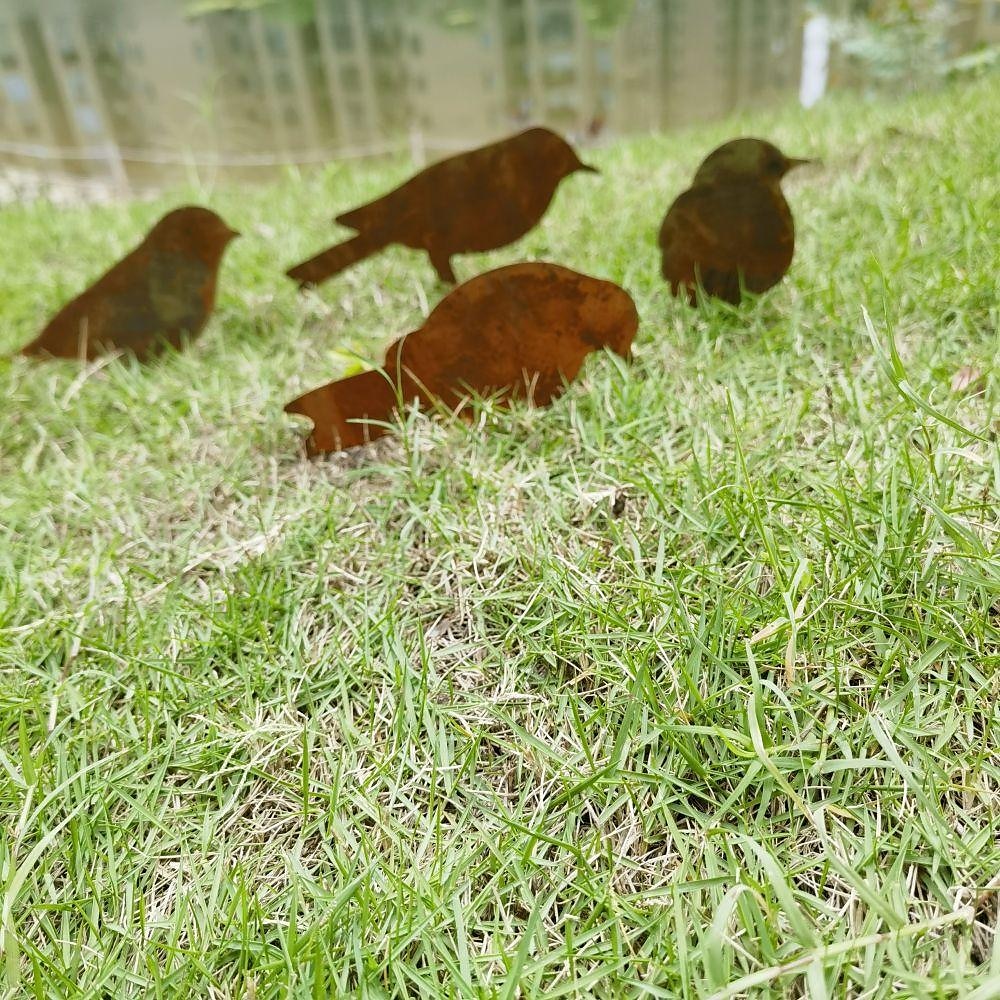 2025年 鉄製の錆びた鳥の地面杭セット、庭の装飾用の錆びた鳥と木製のネジ、錆びた装飾の庭の杭、庭の再利用可能な錆びた装飾  コレクション – $19.49 –P12