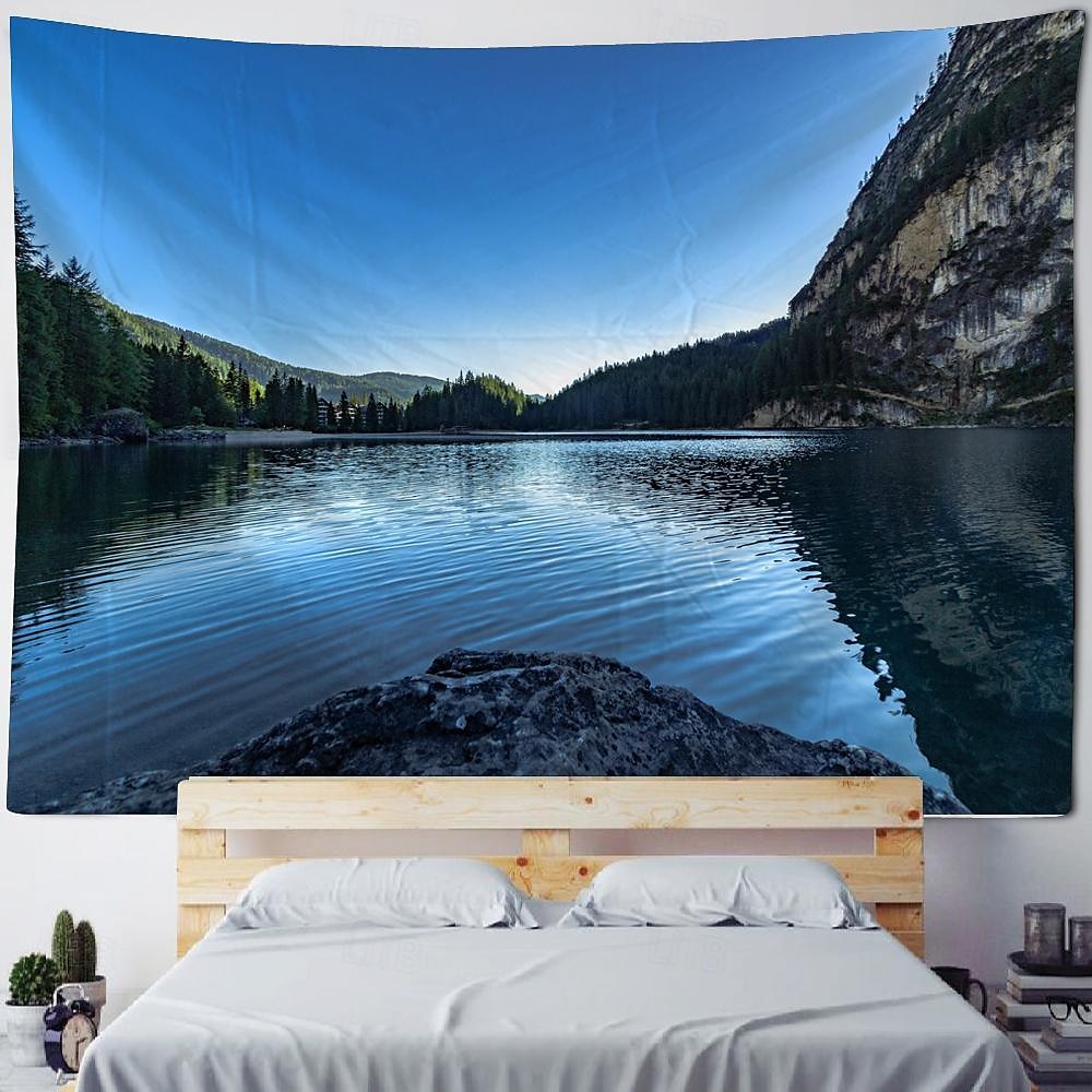 Tapiz colgante de paisaje natural de río de montaña, arte de pared, tapiz grande, decoración mural, fotografía, telón de fondo, manta, cortina, hogar, dormitorio, sala de estar 2026 - $20.99 –P8