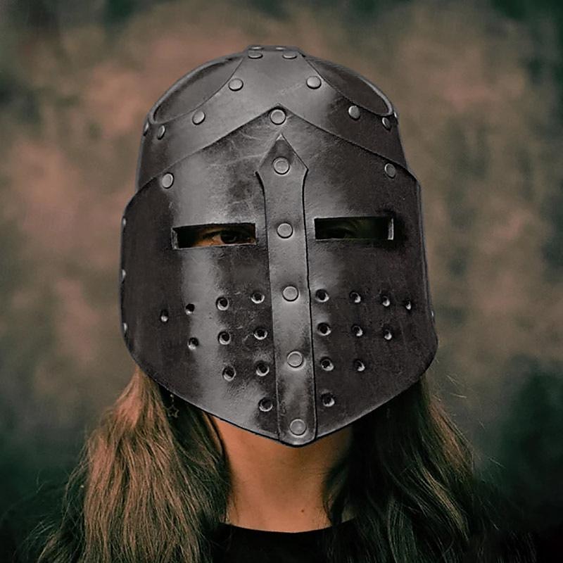 Retro Vintage Medieval Renaissance Armor Mask Helmet Ren Faire Knight Ritter Viking Crusader Knights Men's Viking Halloween Carnival Masquerade LARP Ren Faire Adults Mask Helmet 2025 - $35.99 –P4