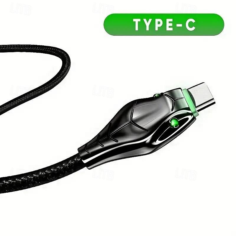 100W Zinc Alloy Snakehead Lamp Data Cable Is Suitable For Type-c Black Mamba Fast Charge Data Cable 5A 2025 - $12.99 –P5