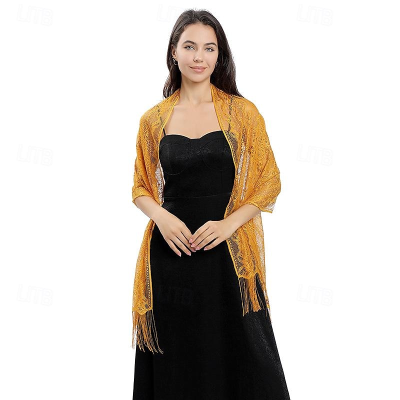 Omslagdoeken Damesomslag Elegant Bruids Mouwloos Polyester Bruiloftsomslagen Met Pure Kleur Voor Feest Lente zomer 2025 - $15.99 –P4