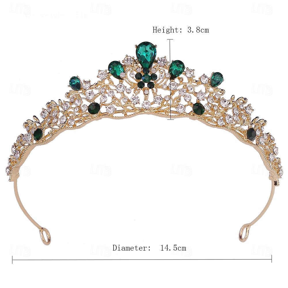 kroon tiara's hikinauhat Helm Strass Legering Bruiloft cocktail Elegant Luxe Met Strass Kristaldetails Helm Hoofddeksels 2025 - $11.99 –P1