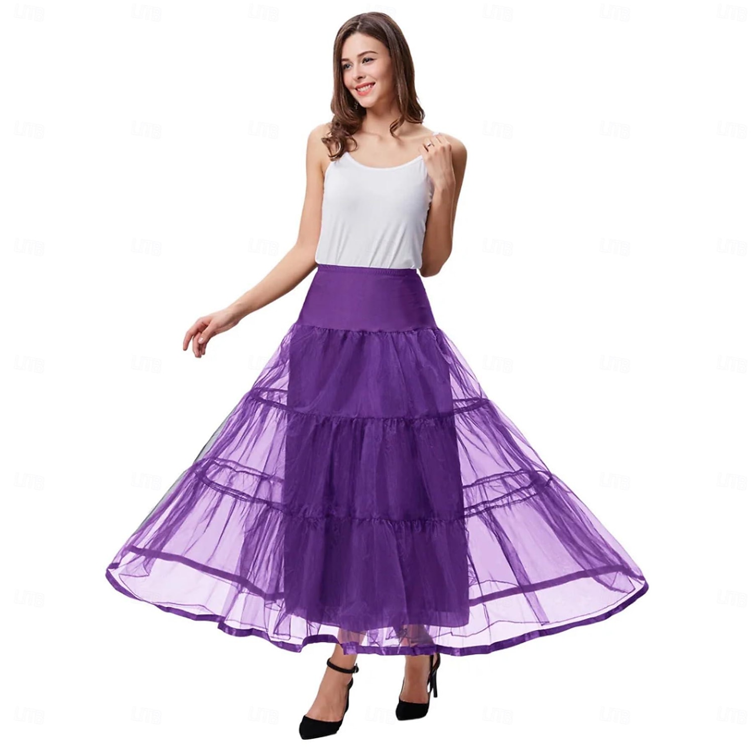 1950s Princesa Hasta el Tobillo Enagua Debajo de la falda Falda de tul Corte A Mujer Rendimiento Boda Invitado a la boda Adulto Falda 2025 - MXN $504 –P13
