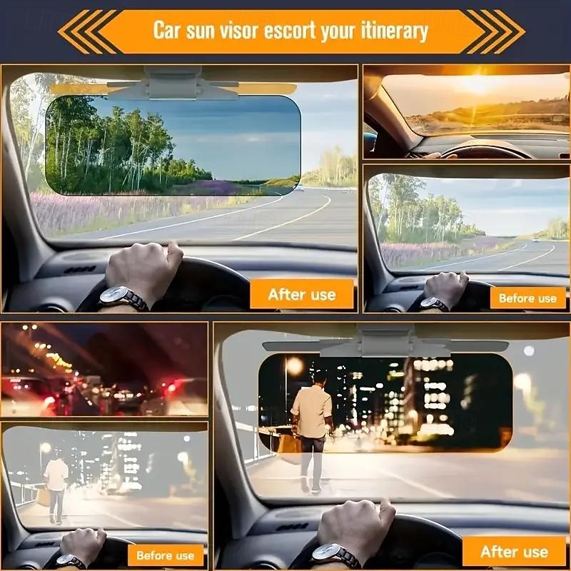 2 In 1 For Day And Night Anti Glare Anti Strong Light Sun Visor For Car Driver Anti Snow Reflective Anti High Beam 2025 - $22.99 –P5