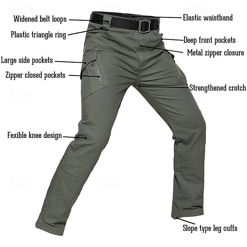 Pánské Kargo kalhoty Taktické kalhoty Taktická Dağcı Pantolonu Kapsa na zip Multi kapsa Bez vzoru Rychleschnoucí Lehká váha Plná délka Venkovní Outdoor a turistika Kalhoty Taktická Maskovací čern 2025 - €18.99 –P3