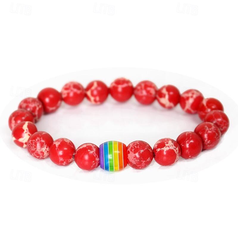 pulseira de arco-íris do orgulho pulseira gay pulseira de contas de pedra vulcão de 2025 por $17.99 –P11