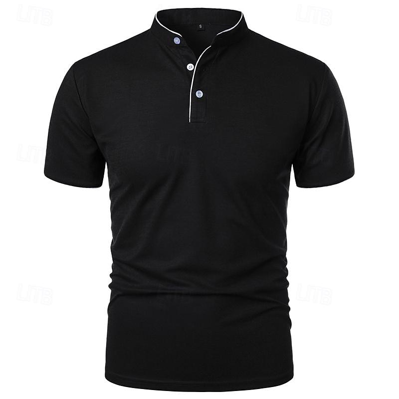 Homme Chemise de golf Polos de Golf Travail Occasionnel Col montant Manche Courte Basique Moderne Bloc de Couleur Patchwork Boutons Printemps & Été Coupe régulière Vin Noir Blanche Rose bleu marine de 2026 ? $7.99 –P13