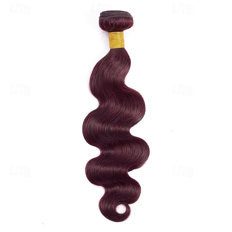 Burgunderrote Haarbündel mit Ombre-Farbe, brasilianisches 99j-Menschenhaar, gewelltes Echthaar, Weave-Bündel, Remy-Menschenhaar, Extensions, 3 Stück 2025 - $132.99 –P8
