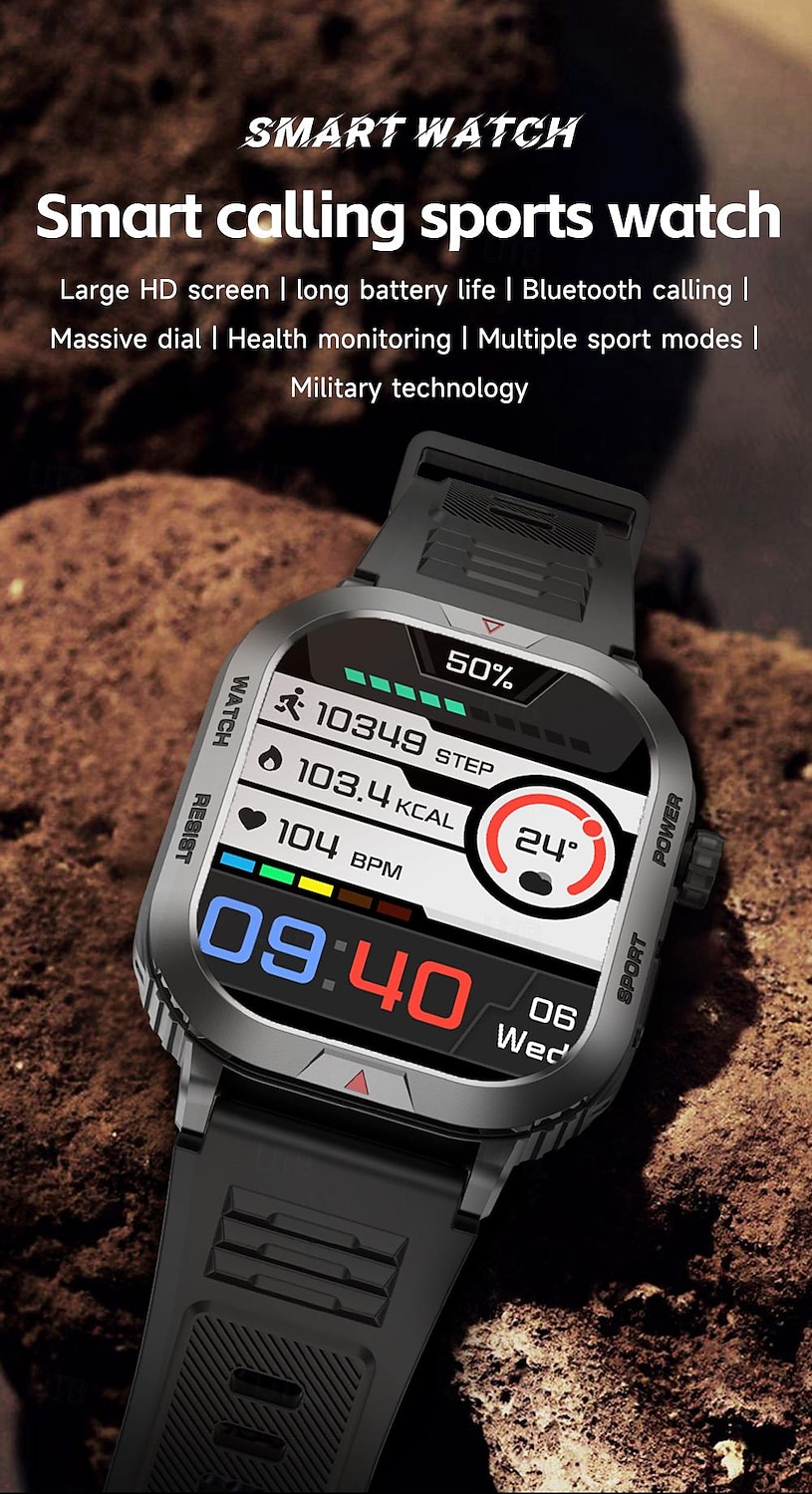 2025年 696 ZW66 スマートウォッチ 2.01 インチ スマート·ウォッチ ブルートゥース ECG + PPG 歩数計 着信通知 と互換性があります Android iOS 女性 男性 ハンドフリーコール メッセージ受信通知 IP 67 46mmの時計ケース コレクション – $39.99 –P1