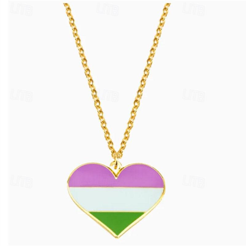 trots maan regenboog liefde vormige hanger ketting gepersonaliseerde mode eenvoudige homoseksuele enkellaags halsketting 2025 - $24.99 –P10