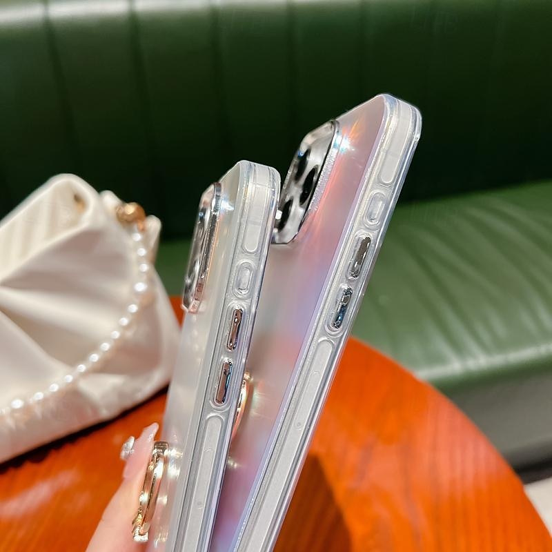 טלפון מגן עבור אייפון 16 iPhone 15 Pro Max iPhone 14 Pro Max אייפון 13 פרו מקס כיסוי אחורי בלינג גליטר מבריק אבזם טבעת עמיד בזעזועים TPU צפוי 2025 - $15.99 –P17