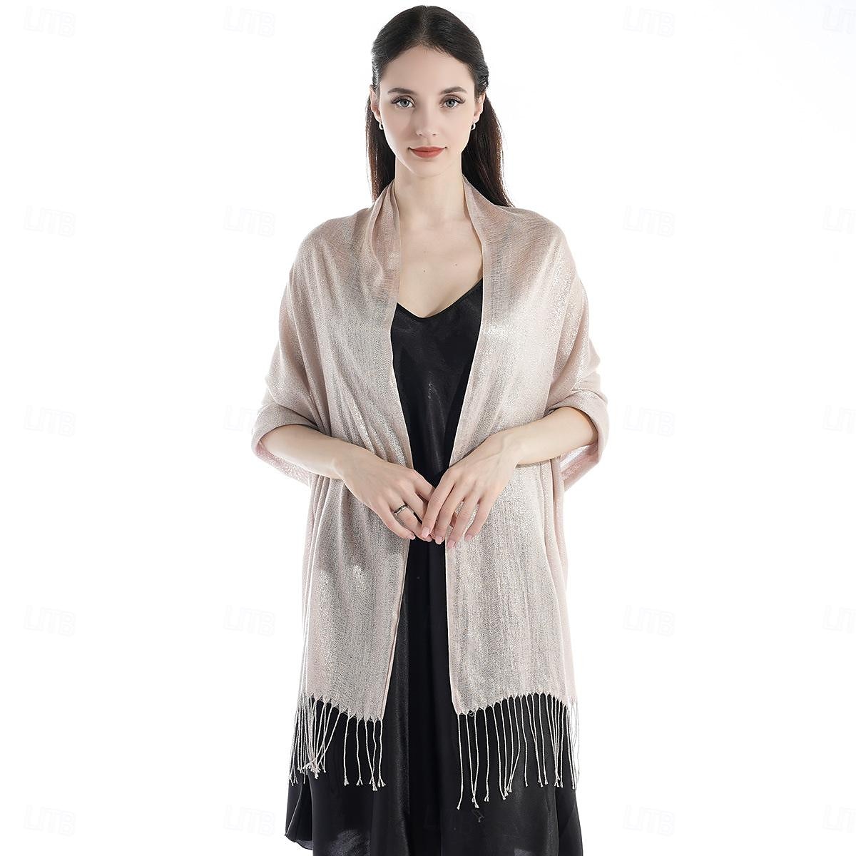شالShawls مشد نسائي أنيق يلمع و يبرق بدون كم بوليستر لفات الزفاف مع لون نقي من أجل مناسب للحفلات للربيع والصيف 2025 - $16.99 –P13