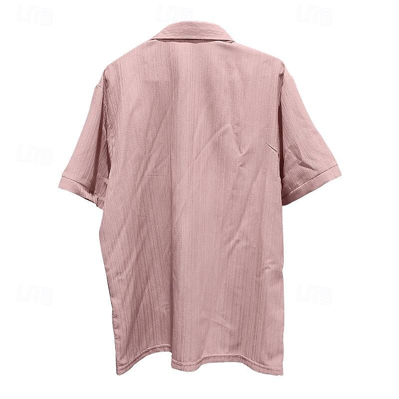 Herre Skjorte Sommerskjorte Uformell skjorte Strandskjorte Skjorte med knapper Svart Rosa Navyblå Lyseblå Kortermet عادي Aftæpning Feriereise Hawaiisk Klær Polyester Mote Fritid Bekvem 2025 - $22.99 –P9