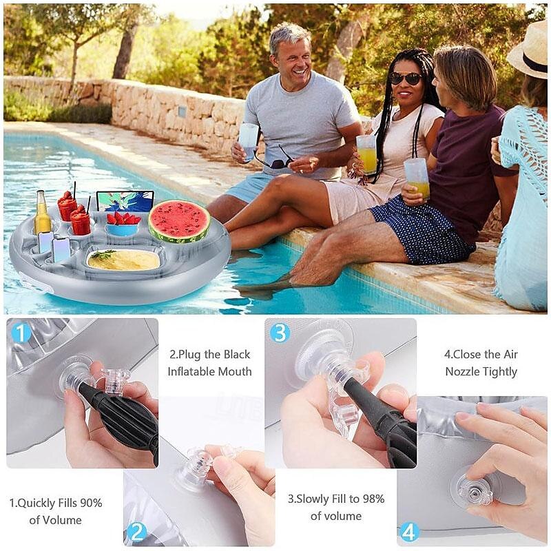 Water Play Equipment Inflatable Pool Float Garden Round Inflatable Pool Non Toxic Geometric Pattern PVC Beach Theme Creative Family Outdoor Summer All Child's Adults' 2025 - $20.99 –P6