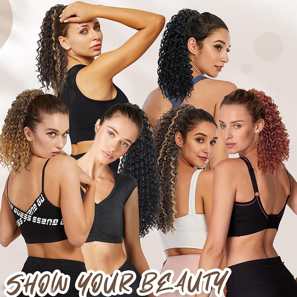 Extensão de rabo de cavalo Extensões de cabelo de rabo de cavalo com cordão de 10 polegadas para mulheres naturais preto curto rabo de cavalo encaracolado peruca falsa uso diário em festas de 2025 por $11.99 -P5