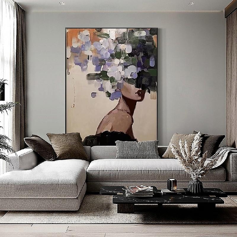 groot gezichtsloos portret schilderij handgeschilderde abstracte dame schilderij handgeschilderde vrouw gezicht kunstwerk handgemaakte muurkunst figuratieve canvas kunst schilderij ingelijste vrouw 2025 - $102.99 –P4