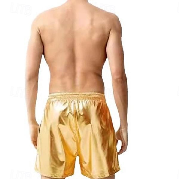 Hombre Pantalones cortos casuales Pantalones cortos de piel sintética Metálico Brillante Color sólido Deportes Corto Casual Discoteca Moda Casual Plata Negro Baja cintura Microelástico 2025 - $17.99 –P5
