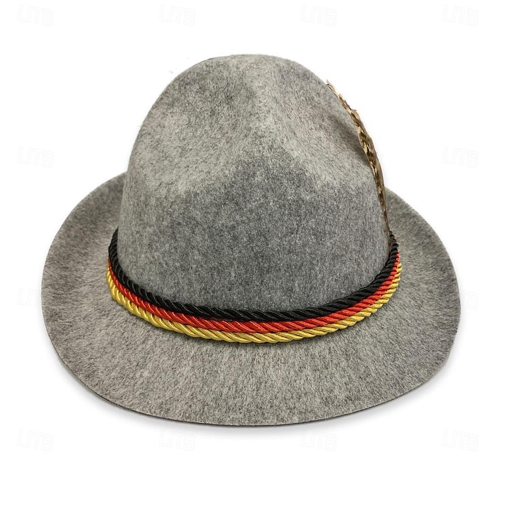 Birra Oktoberfest Costume Lederhosen Camicia Cappello alpino Bavarese Bavarese Tedesco Monaco di Baviera Prati Per uomo Panno in stile tradizionale Blusa Shorts Cappello del 2025 a $61.99 –P5