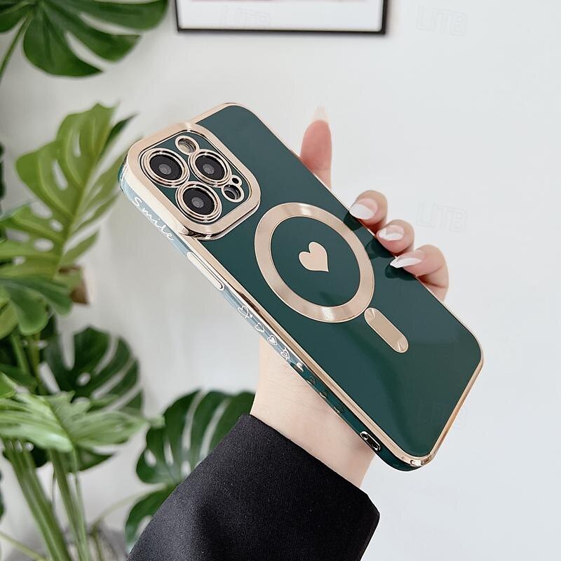 телефон Кейс для Назначение айфон 16 Айфон 15 Про Макс Плюс iPhone 14 13 12 11 Pro Max Plus Кейс на заднюю панель Поддержка беспроводной зарядки Защита от удара С сердцем ТПУ Покрытие 2025 - $14.99 –P15