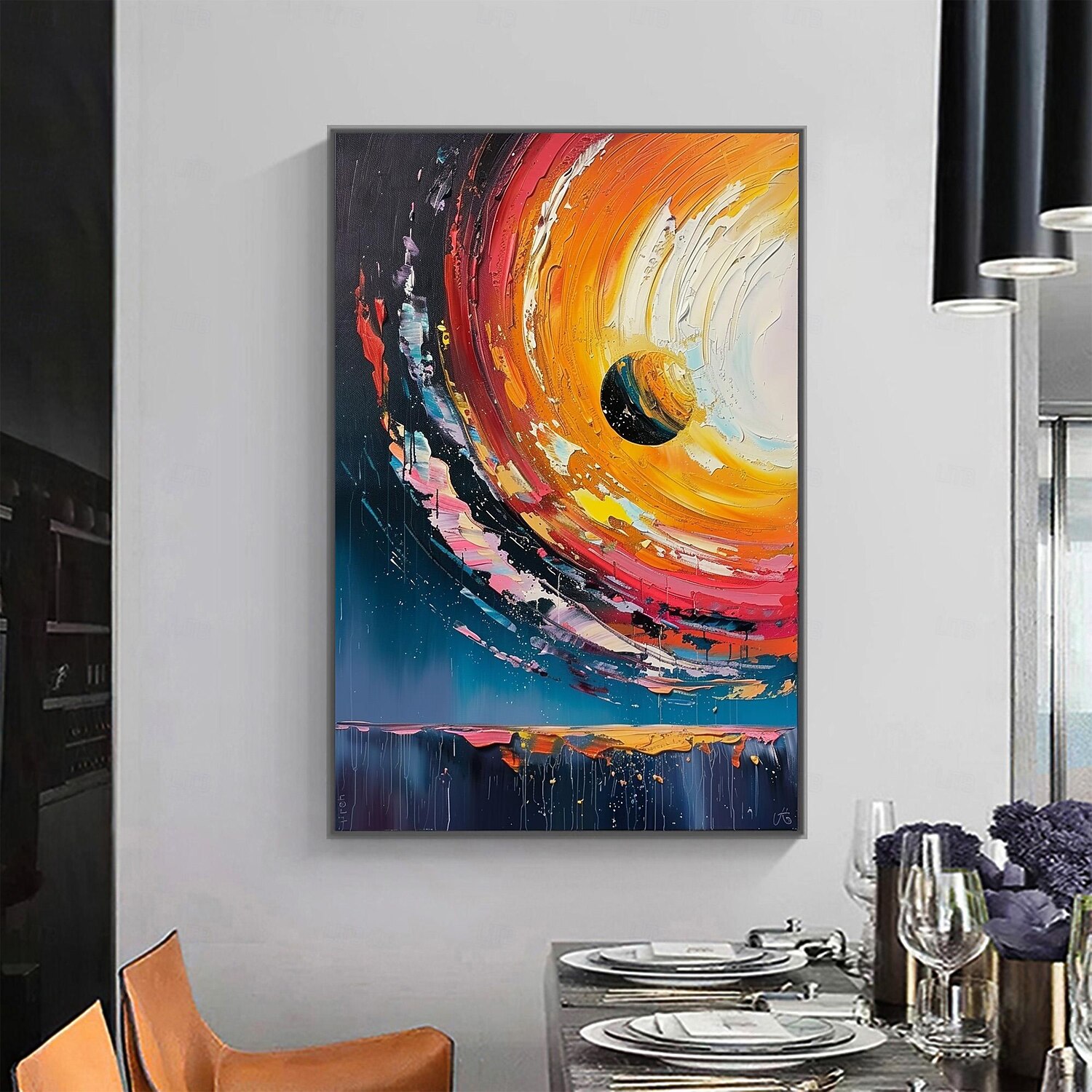 handgemachtes Ölgemälde Leinwand Wandkunst Dekor original buntes Sternenhimmel Gemälde abstrakte Nachtszene Malerei Wohndekor mit gespanntem Rahmen ohne Innenrahmen Gemälde 2025 - $147.99 –P8