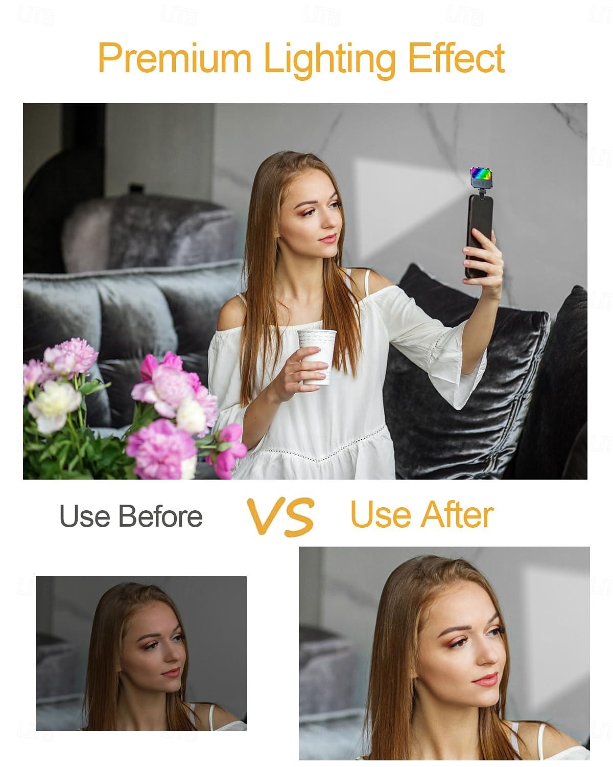Selfie Light, Phone Light with 3 Lighting Modes/5 Brightness Levels, Portable Phone Ring Light for Makeup, Live Stream, Rechargeable Clip Video Light for iPad/Camera/Laptop 2025 - $19.99 –P4