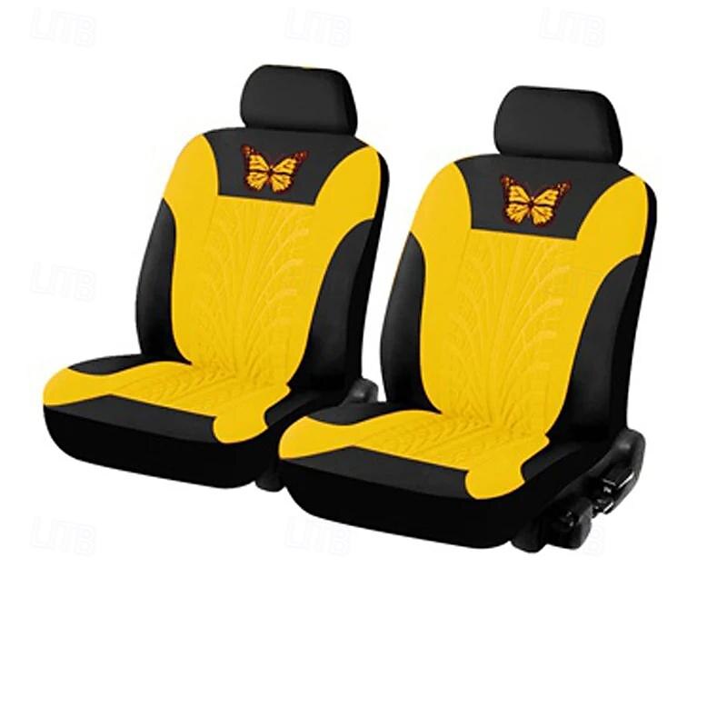 Fyautoper novas capas de assento de carro de 5/2 lugares com padrão absoluto bordado universal tecido respirável airbag seguro suv assento protetor acessórios de 2025 por $41.99 –P12