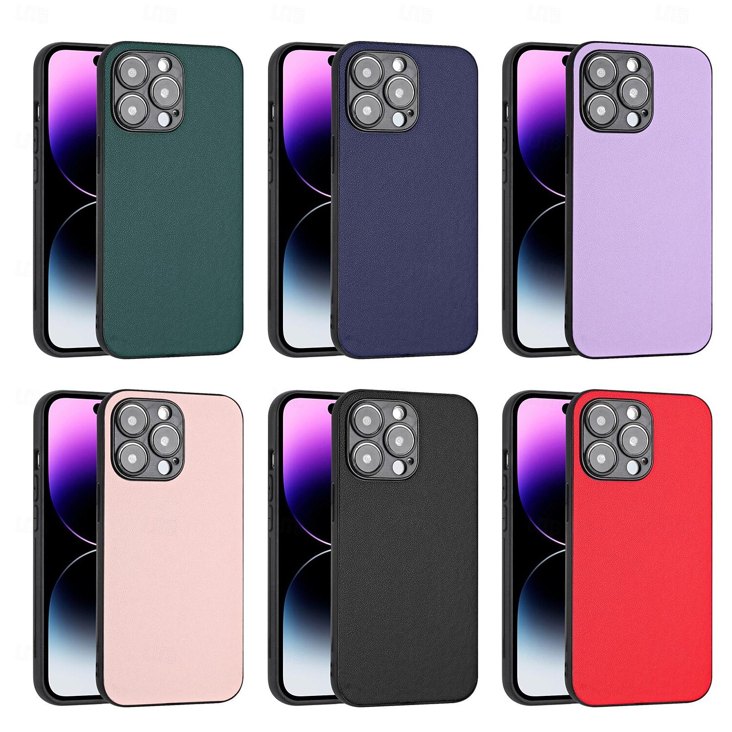 телефон Кейс для Назначение iPhone 17 Pro Max 17 Air i16 15 14 Pro Max Plus 13 12 11 Pro Max Mini Кейс на заднюю панель Защита от удара Ретро ТПУ Кожа PU 2025 - $7.99 –P1