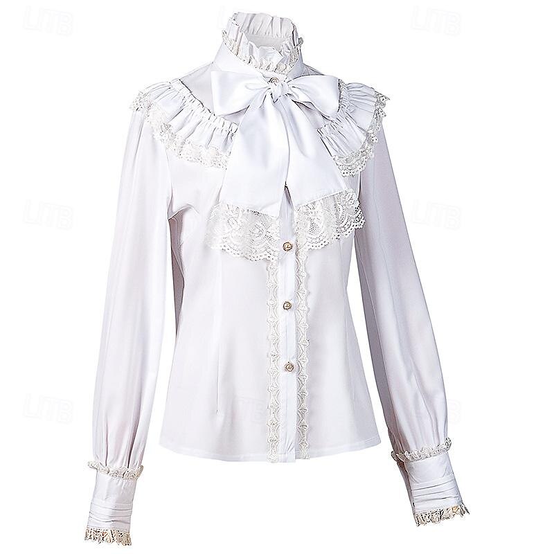 Retro Vintage Mittelalterlich Renaissance Bluse / Hemd Pirat Prinzessin Einfarbig Damen Seeräuber königlich Steampunk Halloween Karneval Maskerade Alltagstauglich Erwachsene Hemd 2025 - $39.99 –P11