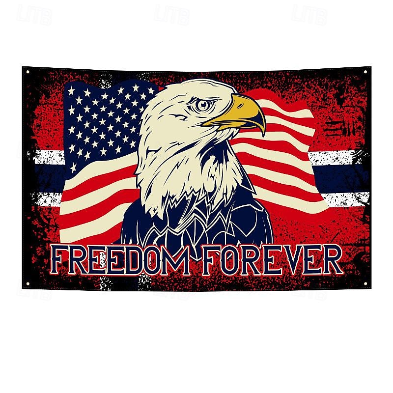 oss 4 juli självständighetsdag utomhus flagga örn frihet utomhus banner flagga uteplats trädgård heminredning röd vit blå 2025 - $10.49 –P8
