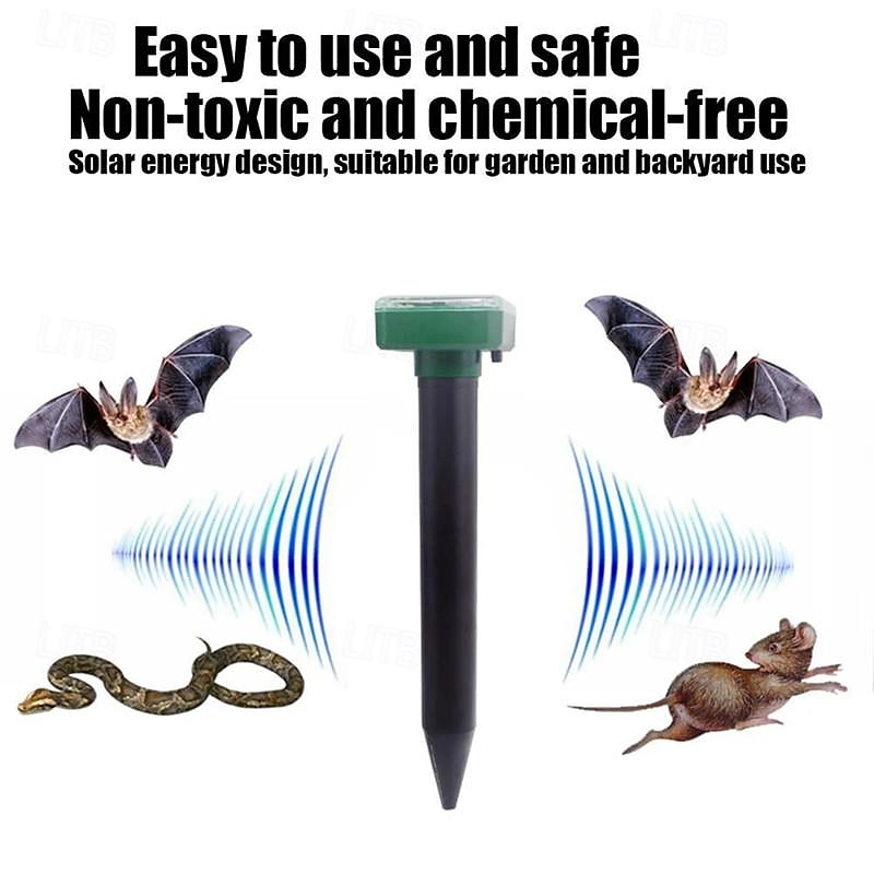 Solar Ultrasonic Mouse and Snake Repeller – Garden Pest Deterrent with Shock and Vibration, Solar Powered Lawn Protection Device 2025 - $15.99 –P1
