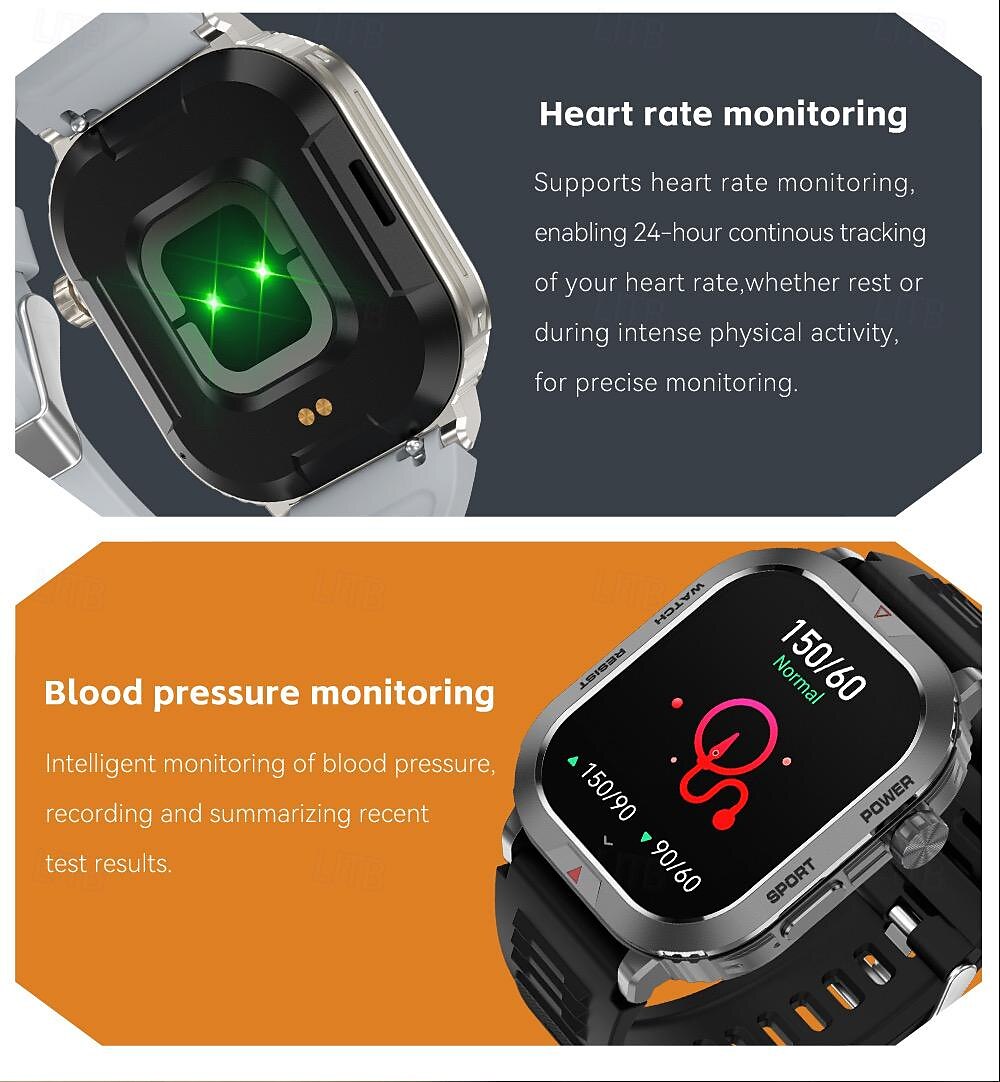 2025年 696 ZW66 スマートウォッチ 2.01 インチ スマート·ウォッチ ブルートゥース ECG + PPG 歩数計 着信通知 と互換性があります Android iOS 女性 男性 ハンドフリーコール メッセージ受信通知 IP 67 46mmの時計ケース コレクション – $39.99 –P13