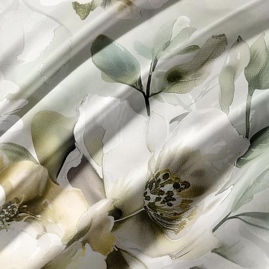 100 % bomull hvit blomst dynetrekk i plysj stoff 3-delt sett for sommer myk hudvennlig langvarig behagelig lettvekt 2025 - $60.99 –P12