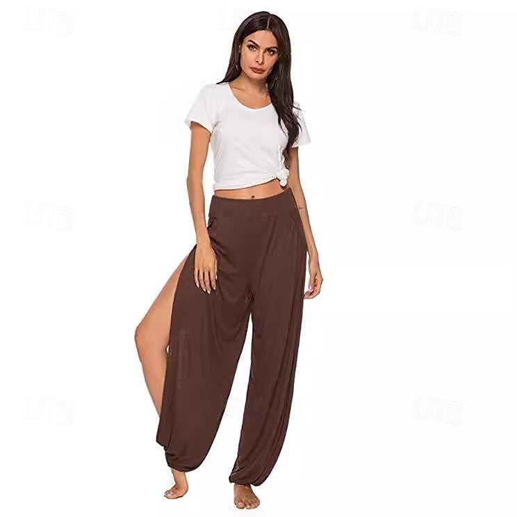 Women's EU / US Size Active Baggy Pants Harem Pants Hippie Buddha Pants Full Length High Waist Solid Colored Hole Moisture Wicking Soft Comfortable Sport Casual Daily anthracite Summer All Seasons 2025 - $17.99 –P4
