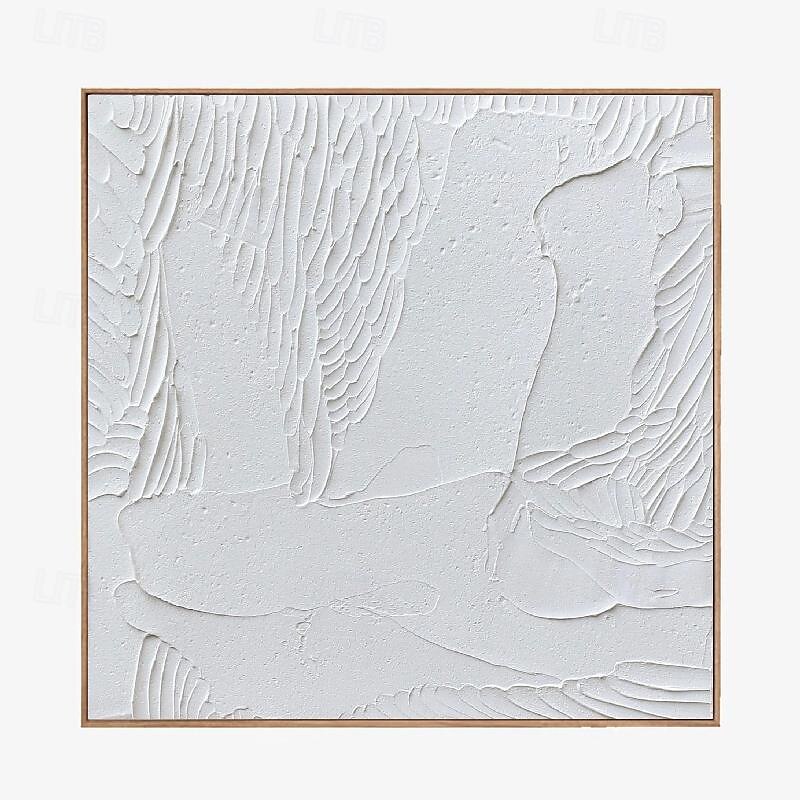 peint à la main 3d texturé blanc peinture abstraite sur toile 3d texturé art mural boho moderne toile art salon décor pattle couteau peinture à l'huile décor à la maison hôtel pièce d'art de 2025 ? $116.99 –P14
