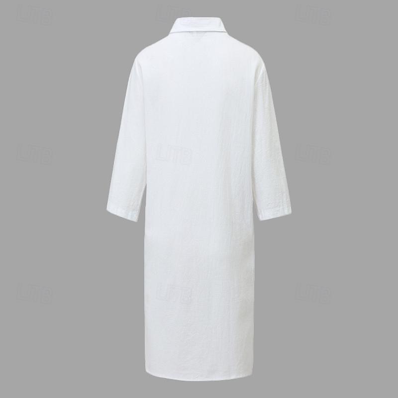 Mujer Negro Blanco Azul Piscina Verano Primavera Mini vestido Vestidos de lino y algodón Vestido de Camisa Vestido de algodón blanco Vacaciones Básico Moderno Diario Fin de semana Holgado Plano 2025 - $22.99 –P2