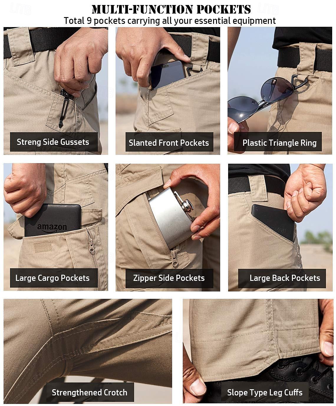 Pánské Kargo kalhoty Taktické kalhoty Taktická Dağcı Pantolonu Kapsa na zip Multi kapsa Bez vzoru Rychleschnoucí Lehká váha Plná délka Venkovní Outdoor a turistika Kalhoty Taktická Maskovací čern 2025 - €18.99 –P2