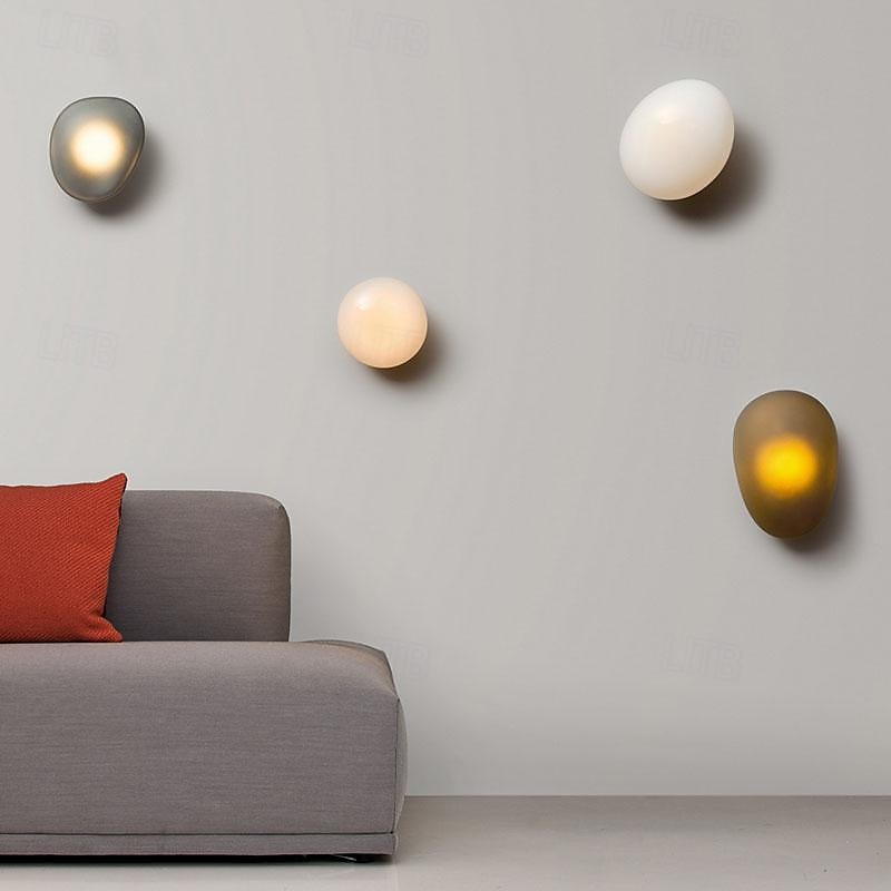 led nástěnné svítidla 7w severská nástěnná svítidla obývací pokoj designová lampa moderní sklo oblázkové nástěnné světlo dekorace ložnice osvětlení schodišťové světlo 85-265v 2025 - $124.99 –P5